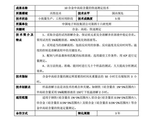中國電子科技集團科技成果信息發布（三十六） 共性技術領域之信息電子技術服務